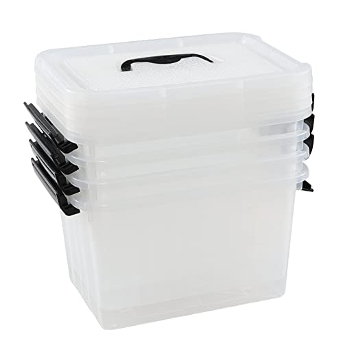 6 Quart Plastci Storage Box, Clear Storage Bins Totes Containers Set of 4 - size: 6 Quart