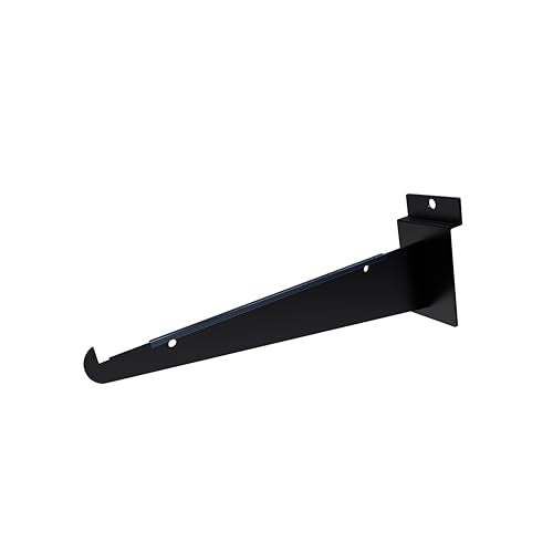 8 Inch Slatwall Shelf Bracket with Lip Black, 24 Pack - color: Black, size: 8 Inch