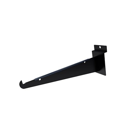 8 Inch Slatwall Shelf Bracket with Lip Black, 24 Pack - color: Black, size: 8 Inch
