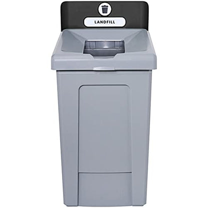 33 Gallon Landfill Recycling Station with Lid, Recycle Bin, Exterior Trash Can, Recycling Station Kit, Heavy Duty Premium Plastic, Indoor/Outdoor, Perfect for Kitchen, Home, Office, Garden, Garage - size: Landfill