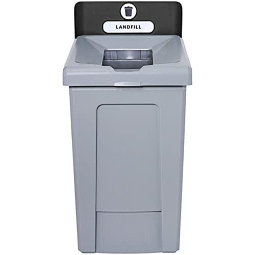 Compost Bin, 33 Gallon Landfill Recycling Station with Lid, Recycle Bin, Exterior Trash Can, Recycling Station Kit, Heavy Duty Premium Plastic, Perfect for Kitchen, Office, Garden, Garage, Number 02 - size: Landfill