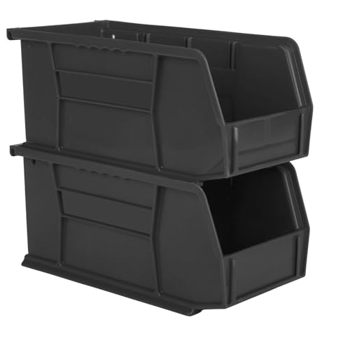HE HUDSON EXCHANGE 11" x 5.5" x 5" Plastic Stackable Storage Bin, Black - color: Black, size: 1 Pack