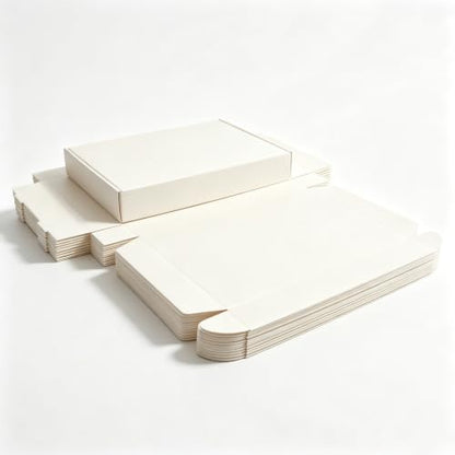 Cream White Shipping Packaging Boxes E-Commerce Packing 20Pcs13×9×2 Inch - color: Cream White