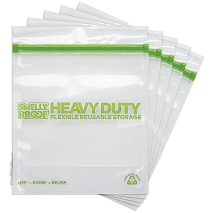 SMELLY PROOF Reusable Clear Odor-Proof Storage Bags - 10-Pack Bundle - Extra Large (12" x 16") & Large (10" x 8.5") - Barrier Technology - Made in the USA
