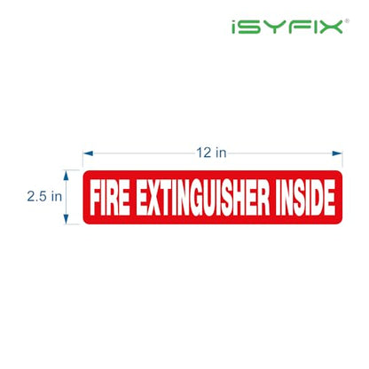 iSYFIX Fire Extinguisher Inside Sticker Sign, 12x2.5 Inch, Red, 5 Pack - color: Red, size: 12x2.5 (5 Pack)