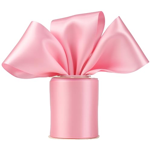 Pink Double-Faced Satin Ribbon, 3 Inch x 10 Yards - color: Pink