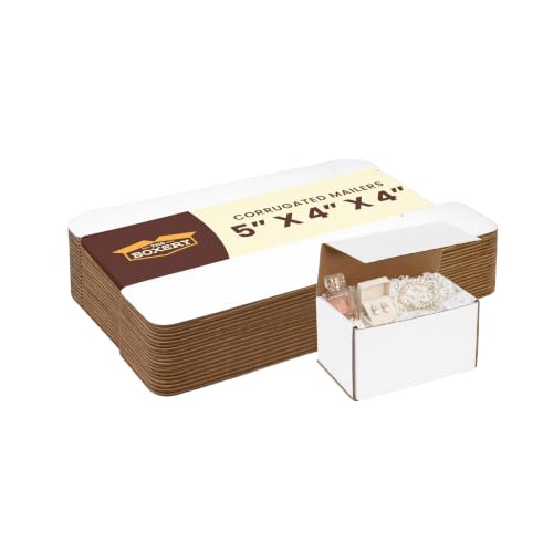 The Boxery Corrugated Mailers White Tuck Shipping Boxes (5x4x4) - size: 5x4x4