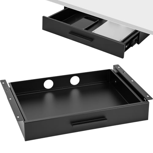 Menkxi 16 x 12 in Under Desk Drawer,Slide out Storage Organizer Heavy Duty - size: 16 x 12 in