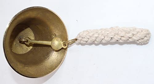 The Metal Magician Nautical Hanging Wall Mountable 4" Solid Brass Ship Bell - color: Solid Brass, size: 4"