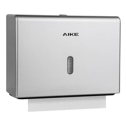 AIKE 200-Sheet Multifold Paper Towel Dispenser,No-Drill Wall Mount,Silver - color: Silver