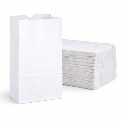 Perfect Stix White Paper Lunch Bags 50 Count White Paper Bags for Lunch and Used for Craft Bags. Larger Than Standard Lunch Bags. 6 Lbs - size: 6lb-White Bag-Pack of 50ct