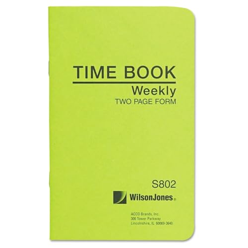 Wilson Jones Foreman's Pocket Size Employee Time Book, 4.13 x 6.75 Inches, 36 Pages, Green (WS802)