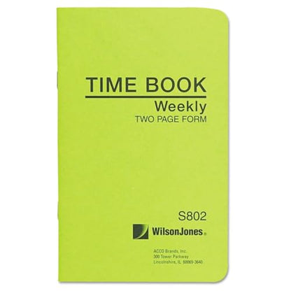 Wilson Jones Foreman's Pocket Size Employee Time Book, 4.13 x 6.75 Inches, 36 Pages, Green (WS802)