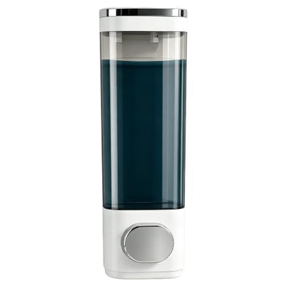 White Wall Mounted Hand Soap Dispenser,Single Shampoo/Conditioner Organizer - color: White