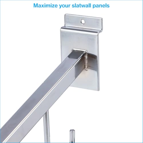 SSWBasics Chrome 5-J-Hook Waterfall for Slatwall - Pack of 10