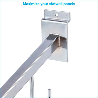 SSWBasics Chrome 5-J-Hook Waterfall for Slatwall - Pack of 10