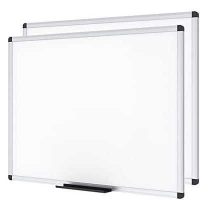 VIZ-PRO Dry Erase Board, 36 x 24 Inches, 2 Pack, Wall Mounted Whiteboard - size: 36 x 24 Inches