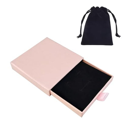 Quacc Jewelry Gift Box, Necklace Bracelet Organizer for Birthday (Pink) - color: Pink