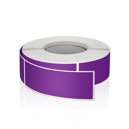 Purple Rectangle Labels 3" x 1" Color Coding Stickers Roll 500 Pcs - color: Purple