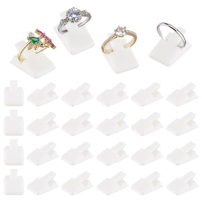 PH PandaHall 36pcs Plastic Ring Holder Small Ring Display Clip Ring Clips Single Ring Display Holder Ring Display Stands Organizer Rings Jewelry Display for Home Ring Trade Show, White - color: White