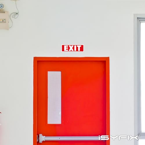 iSYFIX Exit Sign, 12x4 Inch, 6 Pack - color: Metal, size: 6 Pk 12x4