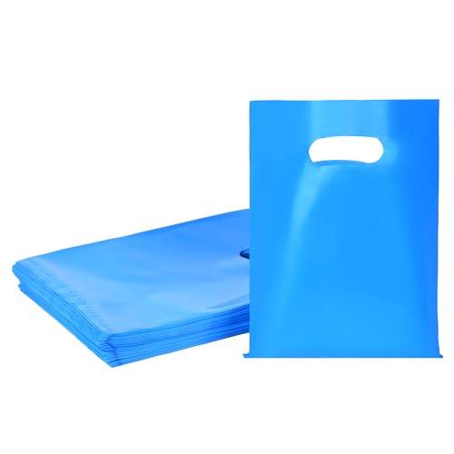 100 PCS Blue Small Gift Bags, 6"x8" Merchandise Bags for Small Businesses, Goodie Bags Party Favor Bags for Kids, Treat Bag Retail Bag with Handle for Kids Birthday, Christmas - color: Blue-100PCS