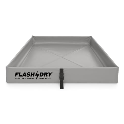 FLASHDRY Portable Spill Containment Berm, Folding Duck Pond, 4'' x 4'' - color: Grey