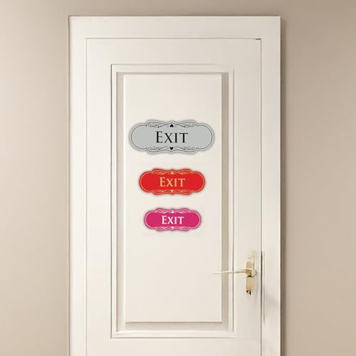 Designer EXIT Sign - Brushed Gold - Medium (1 Pack) - color: Brushed Gold, size: 2.75" x 7" - Med (1 Pack)
