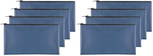 4 Pieces Money Bags With Zipper, 11x6.1 inch Money Pouch, Bank Bag, Cash Bag, Check Wallet, Cosmetics(navy) (Pack of 2) - size: Large (Pack of 2)