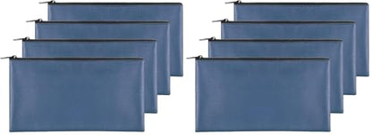 4 Pieces Money Bags With Zipper, 11x6.1 inch Money Pouch, Bank Bag, Cash Bag, Check Wallet, Cosmetics(navy) (Pack of 2) - size: Large (Pack of 2)