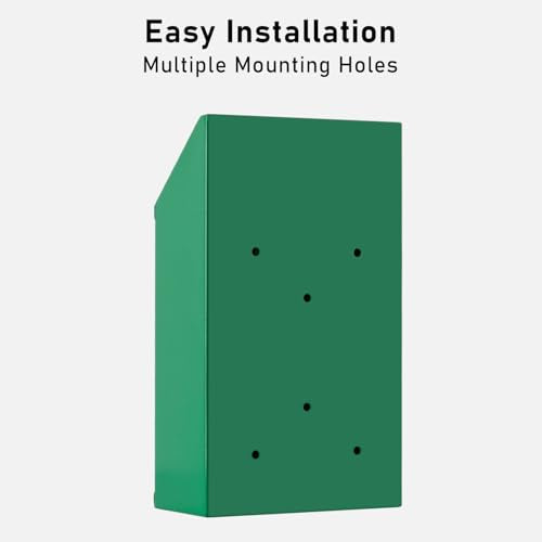 EIENHOSHI Metal Donation Box with Lock, Wall Mounted, Suggestion Box with 4 Iron Keys, Green, Cash Drop Box with Slot, 1-Pack - color: Green
