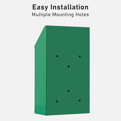 EIENHOSHI Metal Donation Box with Lock, Wall Mounted, Suggestion Box with 4 Iron Keys, Green, Cash Drop Box with Slot, 1-Pack - color: Green