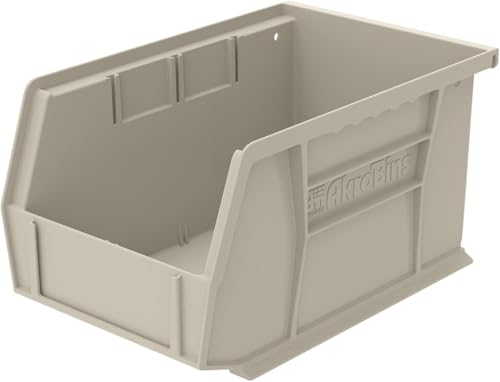 Akro-Mils 30237 AkroBins Plastic Storage Bins, 9"x6"x5", Stone, 12-Pack - color: Stone