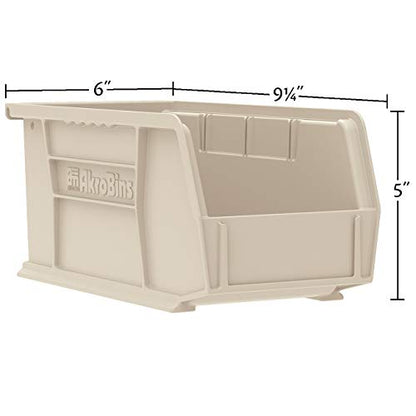 Akro-Mils 30237 AkroBins Plastic Storage Bins, 9"x6"x5", Red, 12-Pack - color: Red