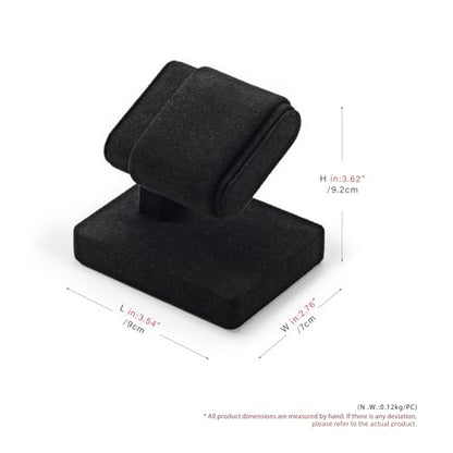 Black Microfiber Single Watch Stand Wristwatch Display Holder - color: Black