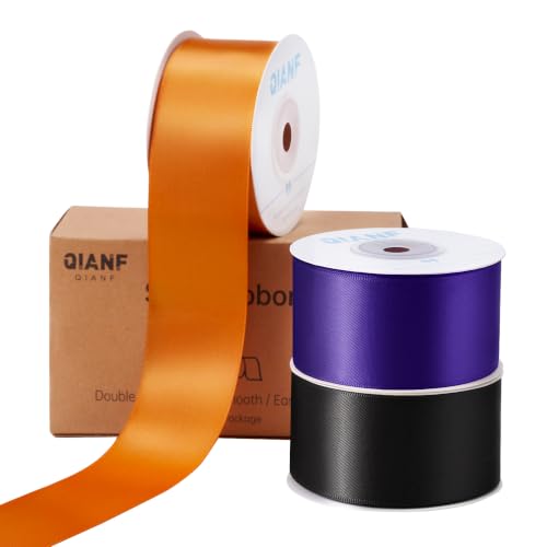 QIANF 1-1/2 Inch Halloween Double Face Satin Ribbon Set 45 Yards - color: Halloween, size: 1-1/2 Inch x 45 Yd