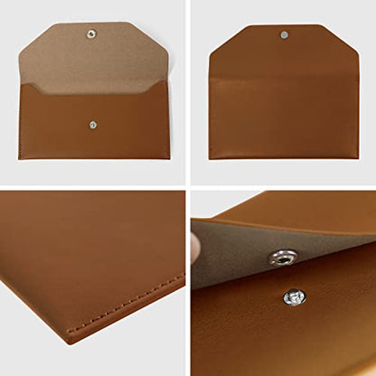 Carrotez PU Leather Cash Envelope Wallet, Money Envelope for Cash - Brown - color: Brown, style: No Letter Engraving