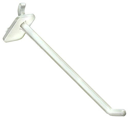 Azar Displays 800006-W Pack of 50 White Pegboard Hooks (Also Available in Black & Clear) - 6” Pegboard Hook Set (2” & 4” Pegboard J Hooks Also Available) - Polycarbonate Plastic Hooks for Retail - color: White, size: 6 Inch