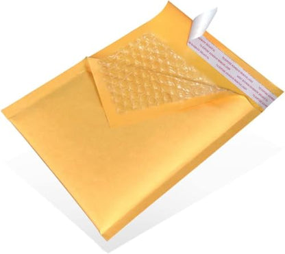 SupplyAir 7.25x8 Kraft Bubble Mailers #CD Size, Self-Seal Padded Envelopes for Shipping CDs DVDs Media, 10 Pack