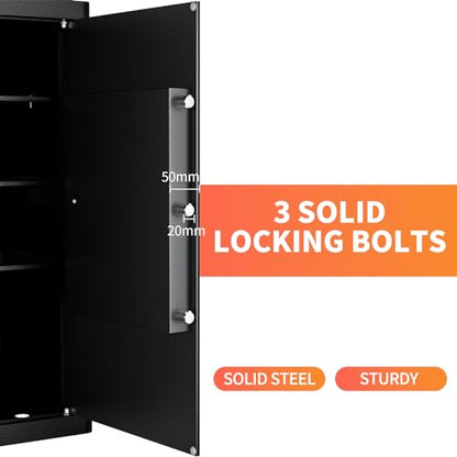 WASJOYE Cabinet Safe with Key for Money, 3.7 Cu Ft Key Security Safety Box - size: 3.7 Cu Ft Black