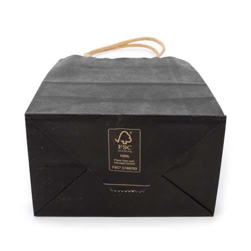 ClearBags Paper Merchandise Handle Bags (Black, 4 3/4 x 2 15/16 x 6 1/2) - color: Black, size: 4 3/4 x 2 15/16 x 6 1/2