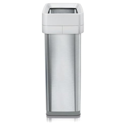 Clorox Slim Open Top Stainless Steel Trash Can, Silver, 13 Gallon / 50L - color: Stainless Open Top
