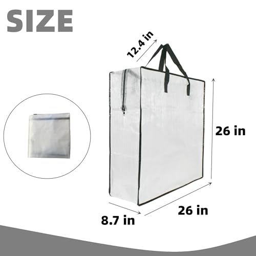 6 Pack Clear Storage Bags with Zipper and Handles, Blanket Bags For Closet Storage, Moving and Packing Supplies for College, Underbed Storage Organizer for Clothes Pillow Bedding Christmas Wreath - style: 6 Middle zipper