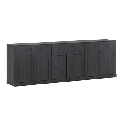 BELLEZE Bijou 3-Piece Modular Sideboard Buffet Cabinet - Ebony - color: Bijou Ebony Bbc