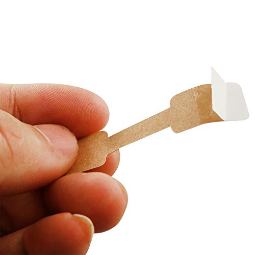 200Pcs Blank Jewelry Sticker Price Tags Labels Jewelry Display Cards Labels Rectangle Shape Sticker Hang Tags, White Kraft Paper