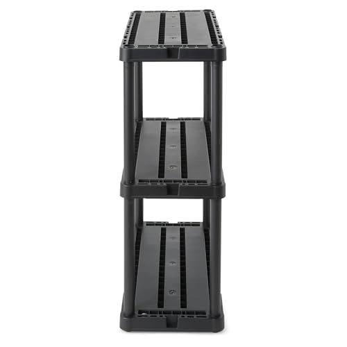 Gracious Living Knect-A-Shelf 3-Shelf Solid Light-Duty Storage, Black - color: 3 Shelf - Black, size: 1 Pack