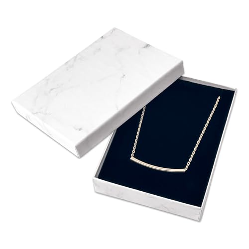 TheDisplayGuys 12-pack Cardboard Gift Boxes w. Velvet Jewelry Insert & Lids - color: Marble White