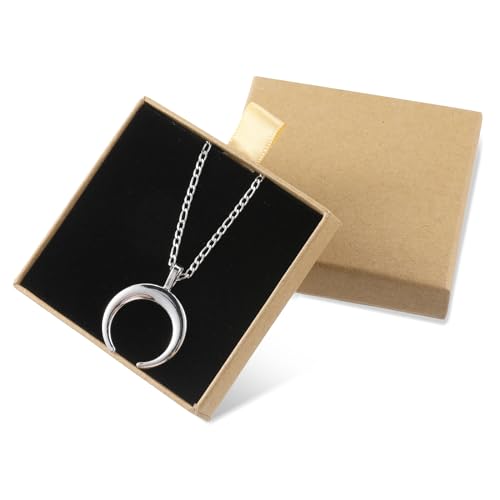 Yolev 2 Pack Jewelry Gift Boxes, 2.9x3.1x0.7Inch Small Gift Boxes for Bracelets Earrings Necklaces (Light Brown) - color: Kraft Paper