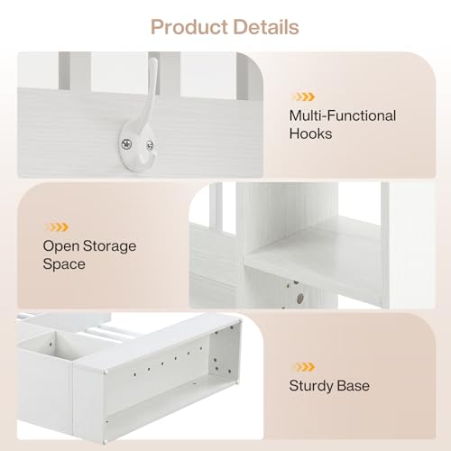 Tribesigns Wall Room Divider with Shelves, 71" Freestanding Room Divider - color: White