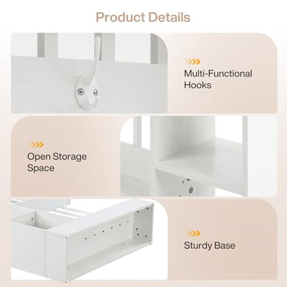 Tribesigns Wall Room Divider with Shelves, 71" Freestanding Room Divider - color: White